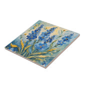 Carreau Carrelage bleu Floral (Côté)