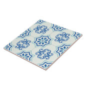 Carreau Carrelage bleu géométrique (Côté)