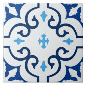 Carreau Carrelage bleu méditerranéen d'inspiration marocai (Devant)