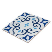 Carreau Carrelage bleu méditerranéen d'inspiration marocai (Côté)