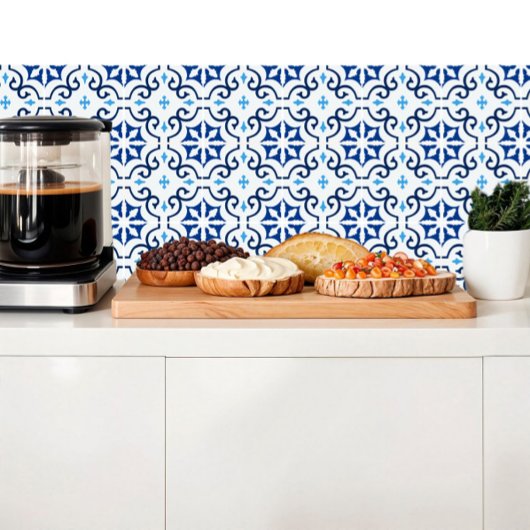 Carreau Carrelage bleu méditerranéen d'inspiration marocai