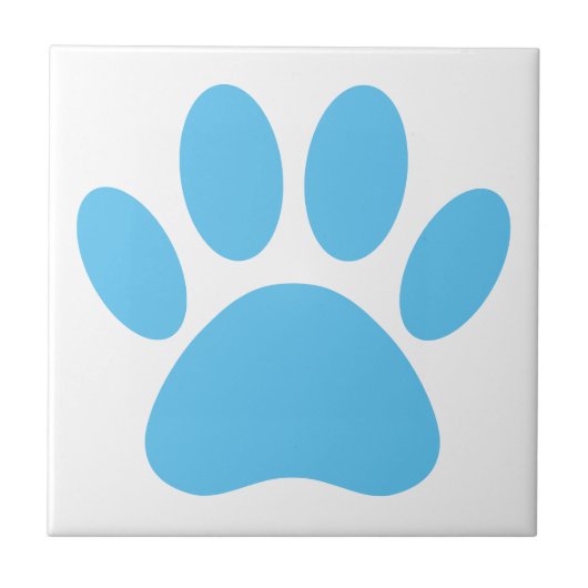 Carreau Carrelage bleu Pawprint Dog (Devant)