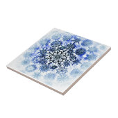 Carreau Carrelage bleu Snowflake (Côté)