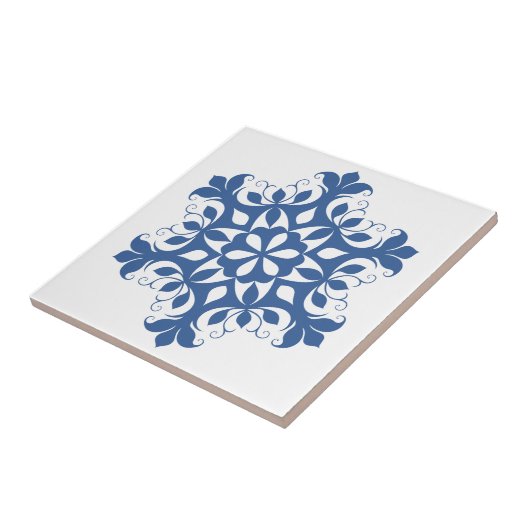 Carreau Carrelage bleu Snowflake (Côté)