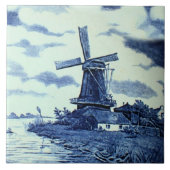 Carreau Carrelage bleu vintage Delft - Windmill (Devant)