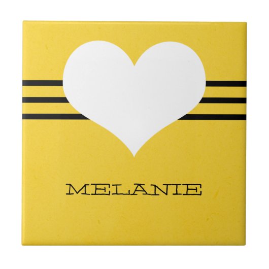 Carreau Carrelage cardiaque moderne jaune (Devant)