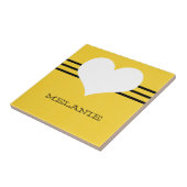 Carreau Carrelage cardiaque moderne jaune (Côté)