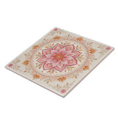 Carreau Carrelage Carré Rose Floral 6" Pour Éclairer N'Imp (Côté)