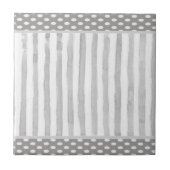 Carreau Carrelage céramique blanc et gris rayé (Devant)