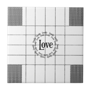 Carreau Carrelage céramique Blanc et noir Plaid Love Famil