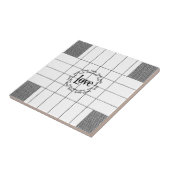 Carreau Carrelage céramique Blanc et noir Plaid Love Famil (Côté)