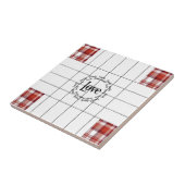 Carreau Carrelage céramique Blanc et rouge Plaid Love Fami (Côté)