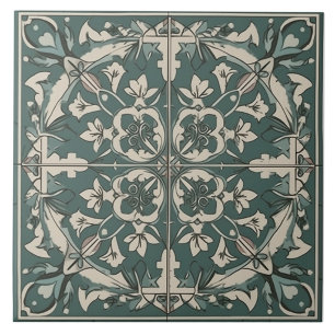 Carreau Carrelage céramique sans couture vert et gris médi