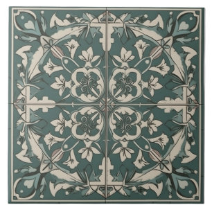 Carreau Carrelage céramique sans couture vert et gris médi