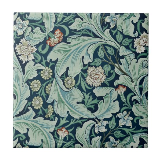 CARREAU CARRELAGE CÉRAMIQUE ; WILLIAM MORRIS : MODÈLE FLOR (Devant)