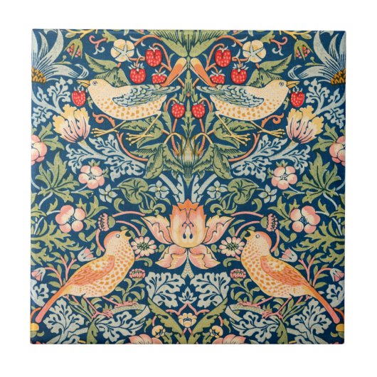 CARREAU CARRELAGE CÉRAMIQUE : WILLIAM MORRIS : STRAWBERRY (Devant)