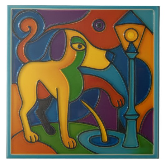 Carreau Carrelage Chien qui Urine (Devant)