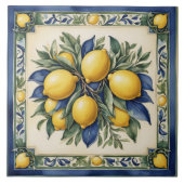 Carreau Carrelage citron italien bleu Majolica (Devant)