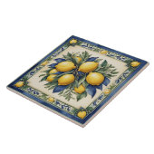 Carreau Carrelage citron italien bleu Majolica (Côté)