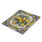 Carreau Carrelage citron italien bleu Majolica (Côté)