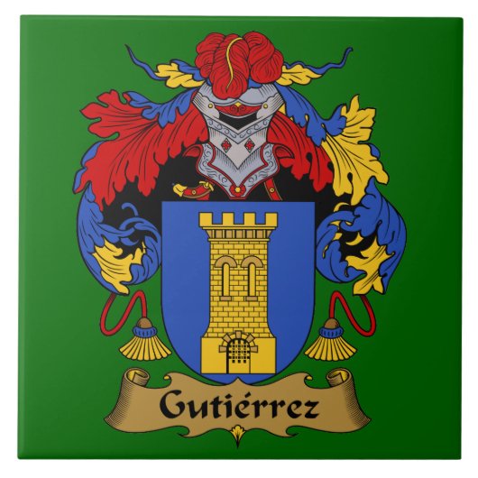 Carreau Carrelage d'armoiries de la famille Gutierrez (Devant)