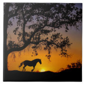 Carreau Carrelage d'art Cheval et Oak Tree (Devant)