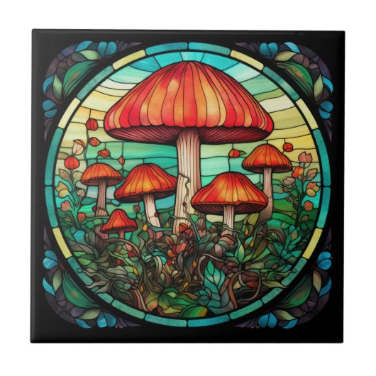Carreau Carrelage d'art des champignons (Devant)