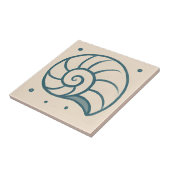 Carreau Carrelage d'art océanique minimal de coquille spir (Côté)