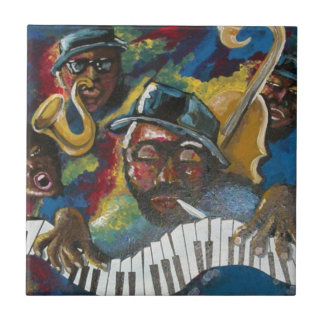 Carreau Carrelage d'art populaire afro-américain Jazz Blue