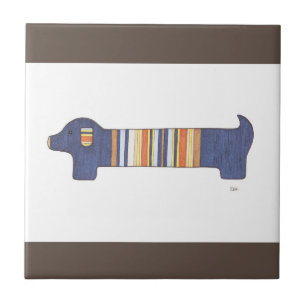 Carreau Carrelage d'art unique - Dachshund #1 - Erin Brie