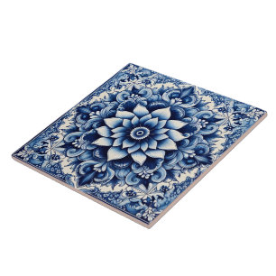 Carreau Carrelage d'azulejo rustique complexe Indigo
