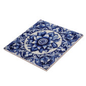 Carreau Carrelage d'azulejo rustique complexe Indigo (Côté)