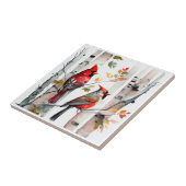 Carreau Carrelage de Birch Tree et Cardinals (Côté)