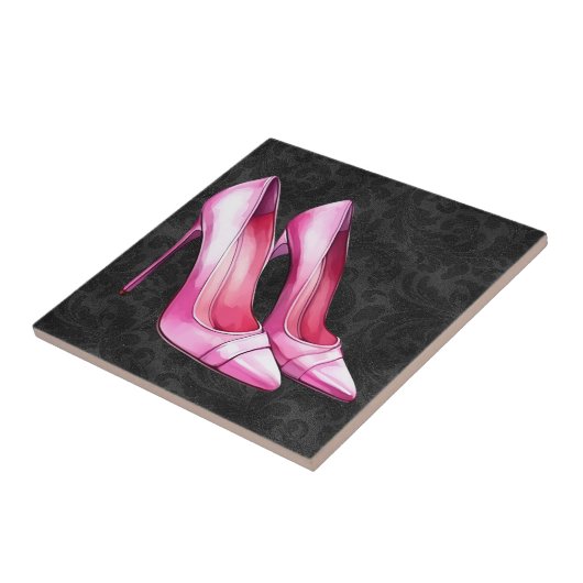 Carreau Carrelage de chaussures en talons roses (Côté)