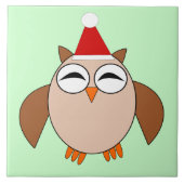 Carreau Carrelage de chouette de Noël (Devant)