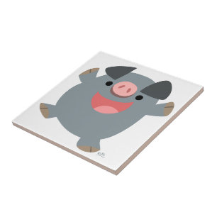 Carreau Carrelage de cochon gonflable en caricature