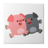 Carreau Carrelage de cochons en noir et blanc (Devant)