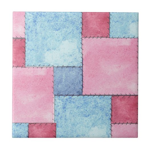 Carreau Carrelage de conception en Patchwork, Rose, Blues (Devant)