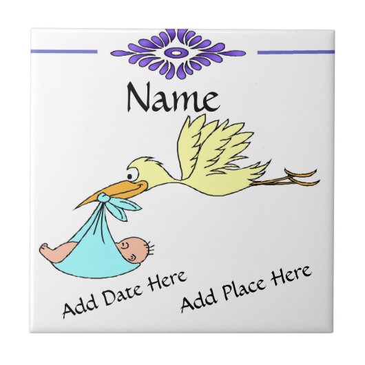 Carreau Carrelage de naissance, Néerlandais, Personnaliser (Devant)