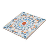 Carreau Carrelage de style marocain orange et bleu (Côté)