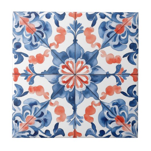 Carreau Carrelage de style Talavera mexicain (Devant)