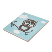 Carreau Carrelage de Trivet de Chouette Bleue (Côté)