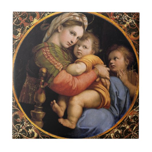 Carreau Carrelage décoratif Madonna della sedia de Raphael (Devant)