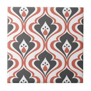 Carreau Carrelage décoratif Retro Reds Orange Black Motif