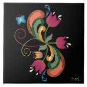 Carreau Carrelage décoratif style art populaire scandinave (Devant)