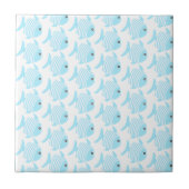 Carreau Carrelage Design Poisson Bleu Et Blanc (Devant)