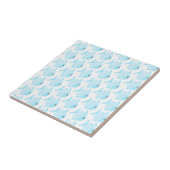 Carreau Carrelage Design Poisson Bleu Et Blanc (Côté)