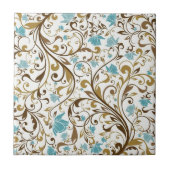 Carreau Carrelage d'impression florale rétro (Devant)