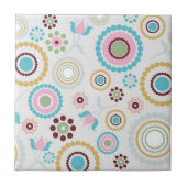 Carreau Carrelage d'impression florale rétro (Devant)