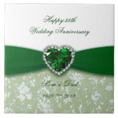 Carreau Carrelage du 55e anniversaire du Mariage Damask (Devant)